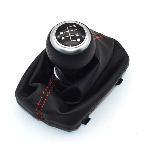 HASGTFM Auto Styling Zubehör MT Schaltknauf Gamasche Boot Abdeckung Hebel Stick Stift Fit for Audi A4 S4 B8 8K A5 8T Q5 8R Sline 2007-2015(5 Speed-Silver-R5-01) von HASGTFM