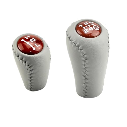 HASGTFM Fit for Toyota Prado LC120 Land Cruiser 03-09 Schwarz Grau Beige Farbe Auto MT Stick Schaltknauf kopf Hebel Zubehör(2Pcs Gray Walnut) von HASGTFM
