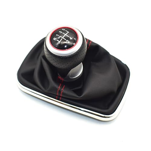 HASGTFM Passend for Volkswagen, passend for VW 1999–2004, Golf 4 IV MK4 GTI R32 Bora Jetta MT, 12 mm, 5/6-Gang-Auto-Schaltknauf, Hebel, Schalthebel, Gaitor-Stiefel(5 Speed-H) von HASGTFM