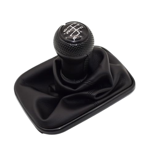 HASGTFM Passend for Volkswagen, passend for VW Golf 4 IV MK4 GTI R32 Bora Jetta 6 Gang, schwarzer Rahmen, Schaltknauf, Hebelmanschette, 1999–2004, 23 mm von HASGTFM