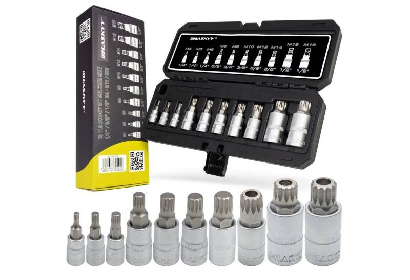 HASKYY Bit- und Steckschlüsselset Steckschlüssel Satz Vielzahn 1/4" 3/8" 1/2" XZN Steckschlüsselsatz Bit HASKYY Bit- und Steckschlüsselset Steckschlüssel Satz Vielzahn 1/4" 3/8" 1/2" XZN Steckschlüsselsatz Bit von HASKYY