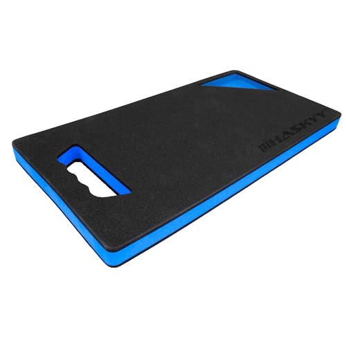 HASKYY Kniebrett Kniekissen Kniematte mit Griffmulde & Werkzeugablage - Professioneller Knieschutz Knieschoner aus Eva Schaumstoff - 44,8x23cm - Blau/Schwarz - Robuste Knieunterlage von HASKYY
