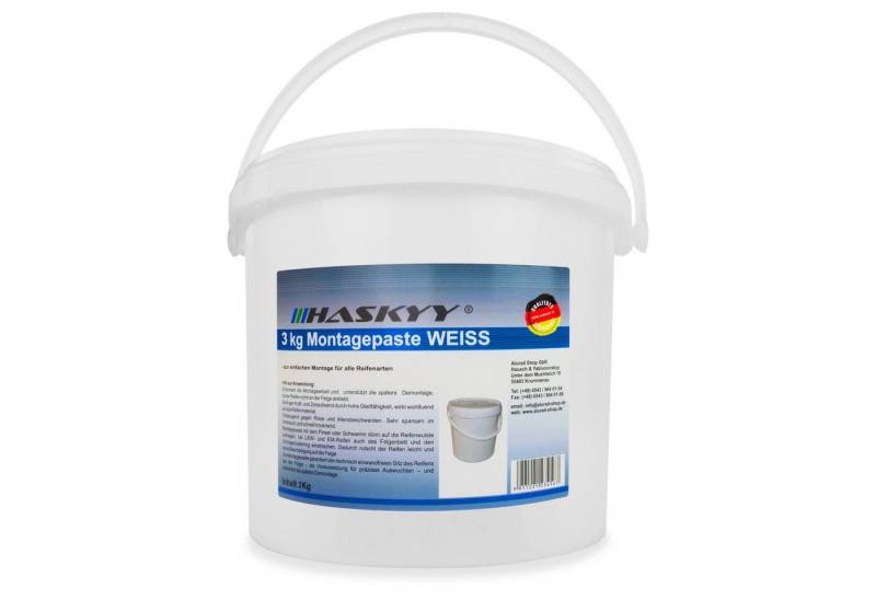 HASKYY Montagepaste Reifenmontage Paste Montagewax Montagepaste 3KG Weiß universal von HASKYY