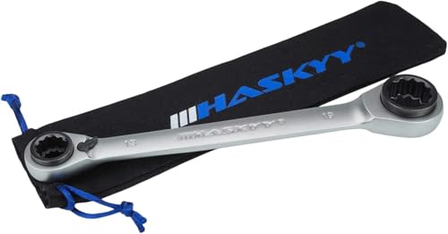 HASKYY Ratschenschlüssel 4 in 1 umschaltbar I 10x13x17x19 I Doppel-Ratschenringschlüssel AUSWAHL (10) von HASKYY
