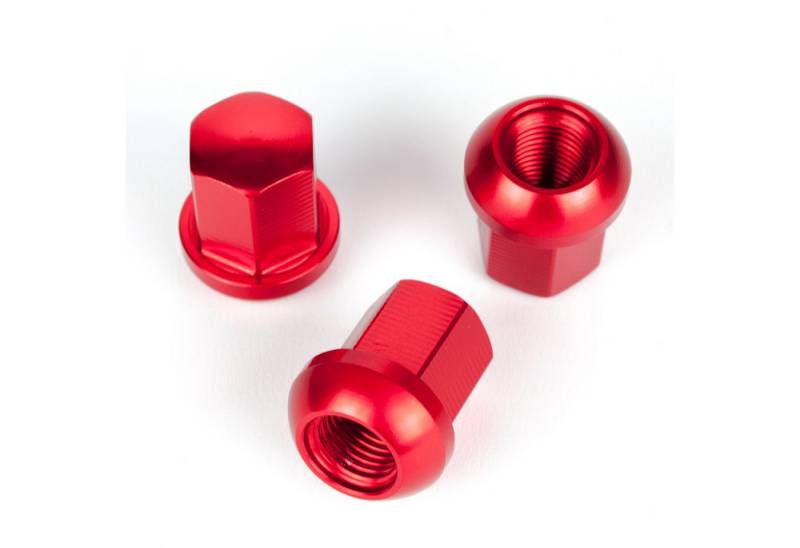 HASKYY Schrauben-Set 20x Radmuttern Aluminium Rot M14x1,5x31mm SW19 Kugelbund R14 Alu Stahl von HASKYY