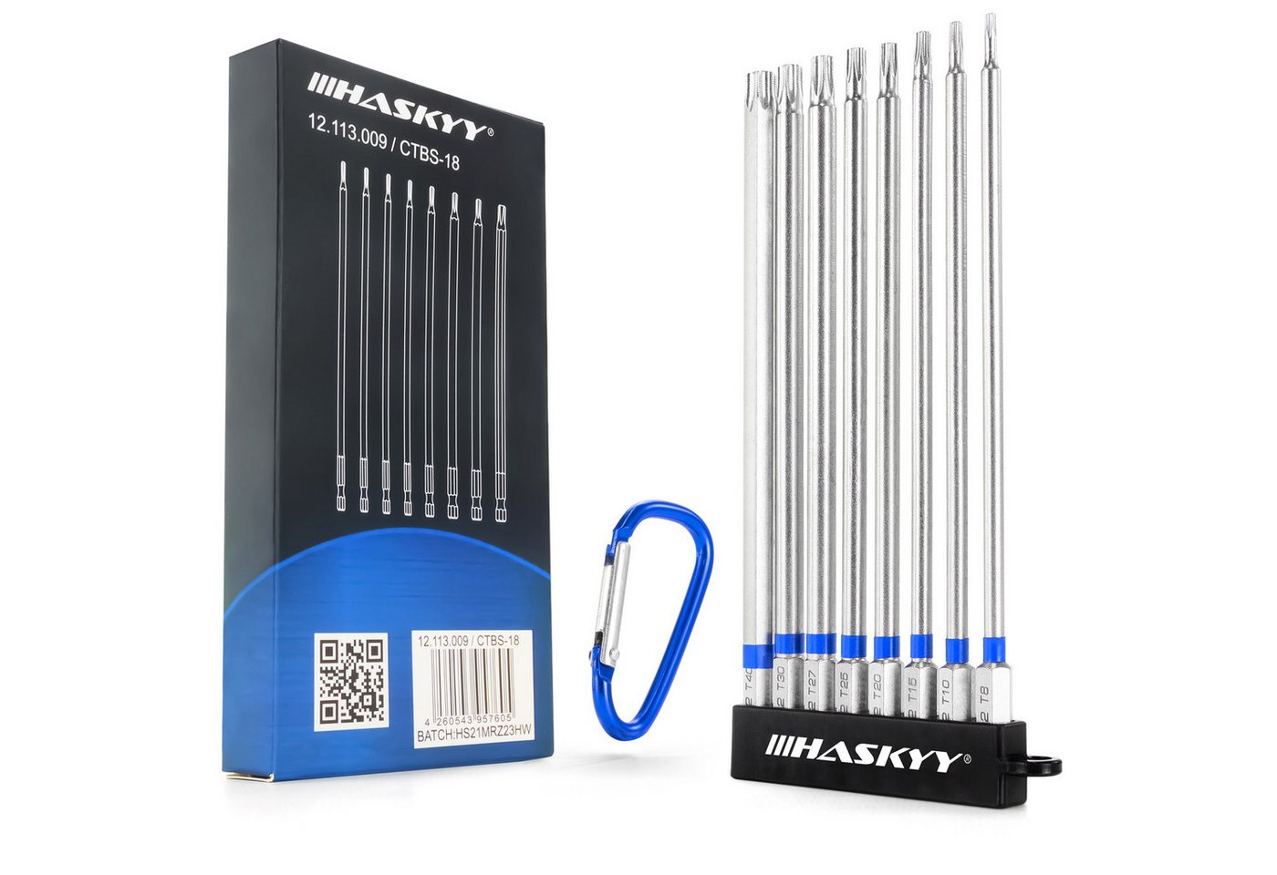 HASKYY Torx-Bit 1/4" Torx Bits Set Magnetisch Langbits 150mm 8 tlg. T8-T40 Silber HASKYY Torx-Bit 1/4" Torx Bits Set Magnetisch Langbits 150mm 8 tlg. T8-T40 Silber von HASKYY