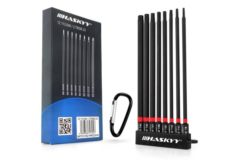 HASKYY Torx-Bit Lang Torx Bits Set 150mm 1/4" Schraubendreher T8-T40 Schwarz Torx von HASKYY
