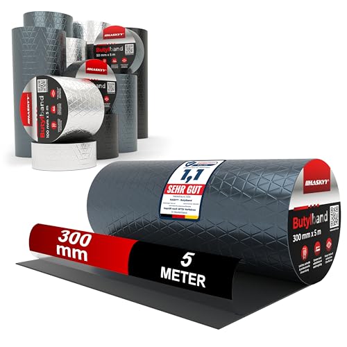 Butylband Dachreparatur 30cm x 5M Kamin Wand Dach Balkon Anschlussband Abdichtung Bitumen Aluband Aluminium Klebeband Reparaturband Dichtband Anthrazit Butylband Dachreparatur 30cm x 5M Kamin Wand Dach Balkon Anschlussband Abdichtung Bitumen Aluband Aluminium Klebeband Reparaturband Dichtband Anthrazit von HASKYY