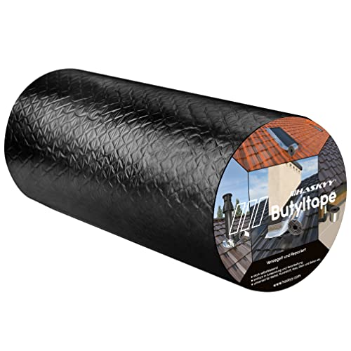 Wasserdichtes Klebeband Butylband I 30cm*5m Schwarz hochwertig selbstklebend mit Aluminiumfolie I Butyl-Tape alterungsbeständig korrosionsbeständig UV-beständig von HASKYY