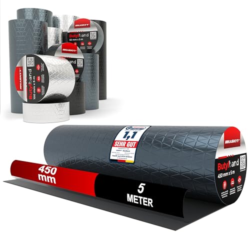 Wasserdichtes Klebeband Butylband I 450mm*5m Anthrazit hochwertig selbstklebend mit Aluminiumfolie I Butyl-Tape alterungsbeständig korrosionsbeständig UV-beständig Wasserdichtes Klebeband Butylband I 450mm*5m Anthrazit hochwertig selbstklebend mit Aluminiumfolie I Butyl-Tape alterungsbeständig korrosionsbeständig UV-beständig von HASKYY