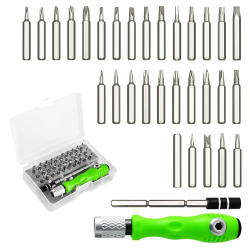 HASLED 32-in-1 Präzisionsschraubendreher Set mit Ratsche | Magnetisch & Verstellbar | für Handy, Laptop, Kamera, Spielzeug, Brille | Inkl. Kreuzschlitz, Schlitz, Torx Bits von HASLED