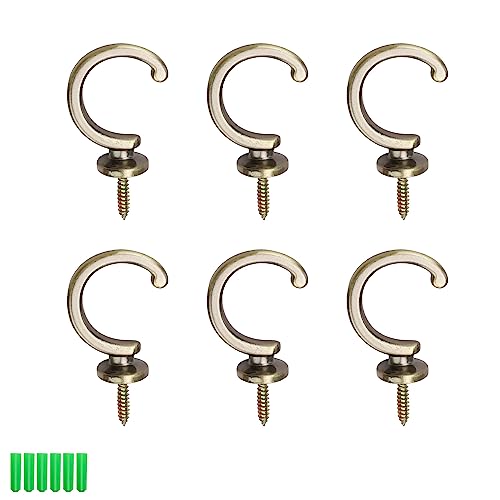 HASLED 6 Stück Gardinenhalter Wand, Vorhang Halterung Wand aus Zinklegierung, Bronze Raffhalter Wandmontage, für Curtain Tiebacks, Wandhaken für Wohnzimmer, Badezimmer von HASLED