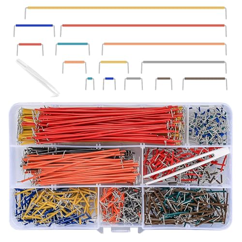 HASLED 840 Stück Breadboard Jumper Wires Set | 14 Größen (2-125mm) U-Form Steckbrücken | Mit Kunststoffpinzette | für die Verbindung von Brotschalen von HASLED