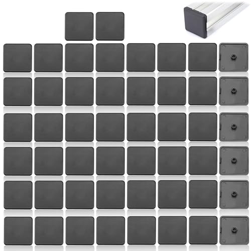 HASLED Endkappen 40x40 Aluprofil - 50 Stück Profil-Abdeckkappen aus ABS für 4040 Aluminiumprofile - Schwarz von HASLED