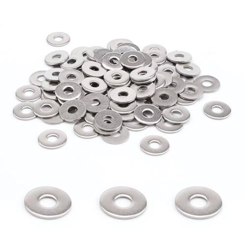 HASLED Unterlegscheiben M5 200 Stück - Edelstahl 304 (15mm Außendurchmesser) für Schrauben & Muttern - Rostfreie Beilagscheiben Set von HASLED