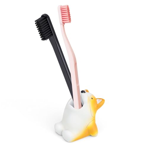 HASLED Zahnbürstenhalter Kinder (Hunde Design) - Cartoon Stifthalter für Bad & Schreibtisch, Harz Material, 13mm Halterung von HASLED