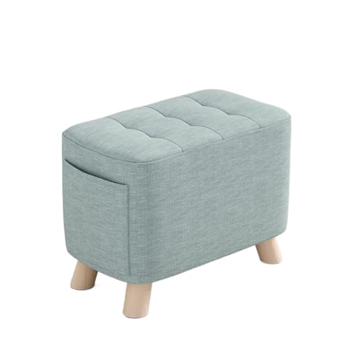 Einfache Kleine Hocker Hause Eingang Tür Schuhe Hocker Wohnzimmer Sofa Hocker Fußhocker Hohe Hocker Stuhl Massivholz Bank(Color:Green) von HASMI