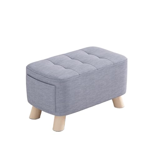 Einfache kleine Hocker for den Heimgebrauch, Tür, Schuhbank, Wohnzimmer, Sofa, Hocker, Fußhocker, kurzer Hocker, Stuhl, Massivholzbank(Color:Grigio) von HASMI