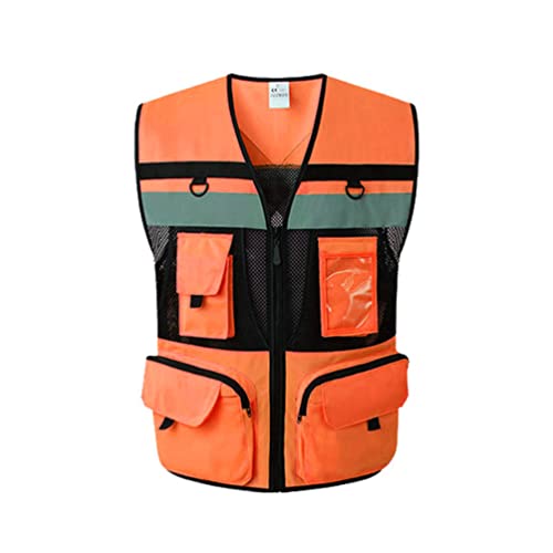 HASMI Arbeitssicherheitsweste 9 Taschen Motorrad Orange Sommer Mesh Weste Reflektierende Sicherheitsweste Hohe Sichtbarkeit Nachtwarnung Sicherheitsmantel für Auto Hochsichtbar, reflektierend HASMI Arbeitssicherheitsweste 9 Taschen Motorrad Orange Sommer Mesh Weste Reflektierende Sicherheitsweste Hohe Sichtbarkeit Nachtwarnung Sicherheitsmantel für Auto Hochsichtbar, reflektierend von HASMI