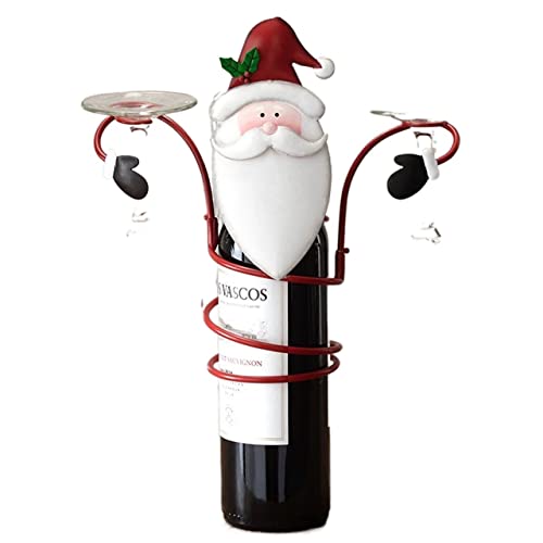 HASMI Flaschenregal Weihnachtsweinglashalter, Feiertagsweinflaschenglashalter, Metallhandwerk, Dekorationen, Festliche Ornamente Weinregal (Color : Type 2) von HASMI