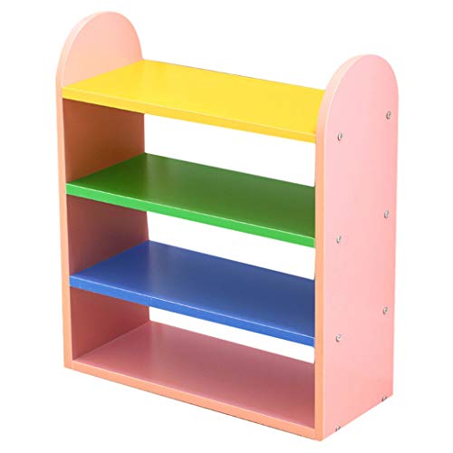 HASMI Schuhregal 4-stöckiges Schuhregal, farbenfrohes Kinderschuhregal, einfaches Lagerregal, spart Platz Schuhschrank (Color : Pink) von HASMI