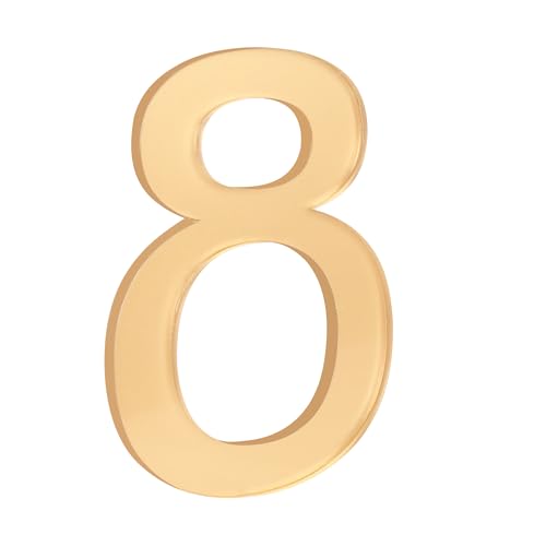 HASWARE 4-Zoll selbstklebende Hausnummer – wasserdicht und wetterbeständig – einfache Montage für Briefkasten, Pfosten, Tür (Gold, 8) von HASWARE
