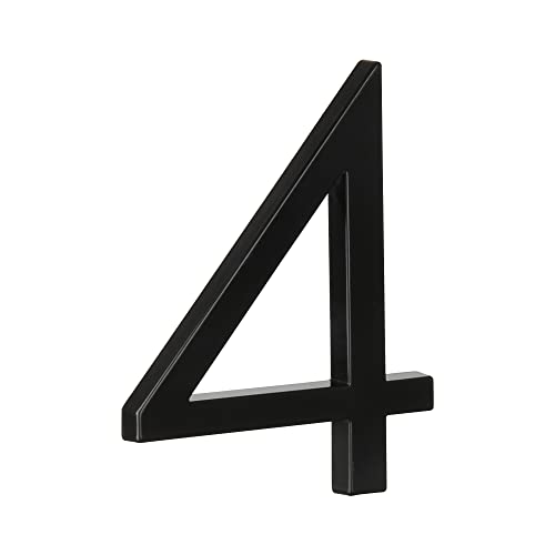 HASWARE 5" (12 cm) schwebende Hausnummer für Außenbereiche – Moderne Zinklegierung-Adress-Schilder für Garten, Straße und Briefkasten (4, Black) von HASWARE