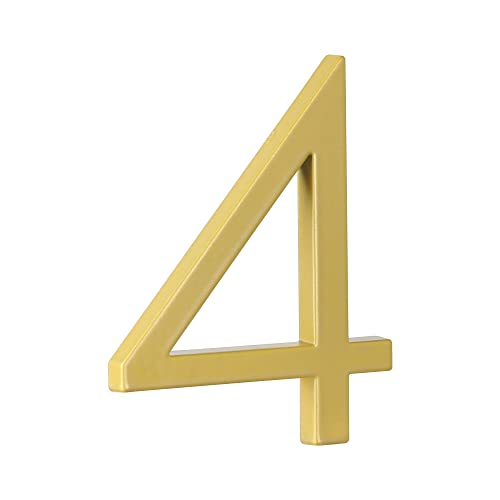 HASWARE - Modernes 5 Zoll Floating House Number Schild, Golden, Zink, Wandmontage, Small, SIGNAGE, Hausnummer, für Eingang und Rasen von HASWARE