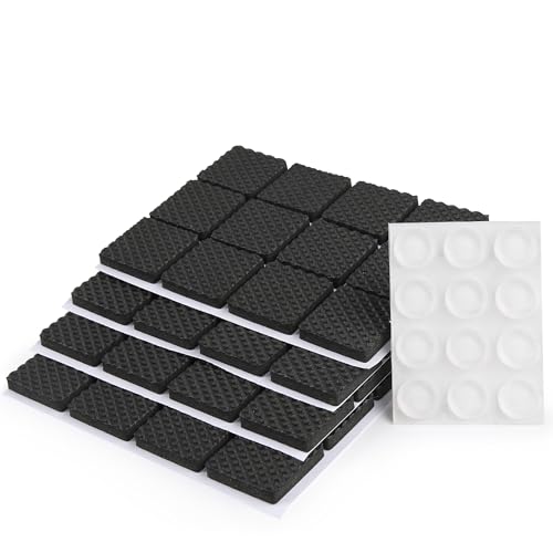 HASWARE Filz Möbelkappen - 60Stck Bodenschutz Self - Adhesive Filz Stuhl - Kappen zum Schutz von Parkettböden, Tisch - Füßen (Schwarz, 1" 60 Pack Quadratisch) von HASWARE