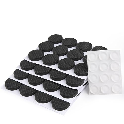 HASWARE Filz Möbelkappen - 60Stck Bodenschutz Self - Adhesive Filz Stuhl - Kappen zum Schutz von Parkettböden, Tisch - Füßen (Schwarz, 1" 60 Pack Rund) von HASWARE