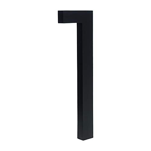 HASWARE Schwebende Hausnummer, 10,2 cm, stilvolle Türnummern, Alphabet-Schild, Straße, Zuhause, Adressziffern (kleine 1, schwarz) von HASWARE