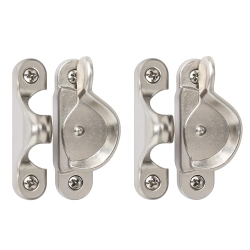 HASWARE Metall-Fensterriegel – wetterfeste und rostfreie Ausführung, ideal für Ferienhäuser, Wohnungen und Mietimmobilien （Gebürstetes Silber, 2er-Pack) von HASWARE