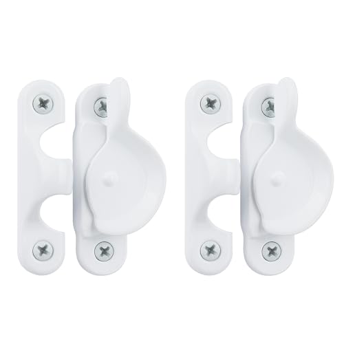 HASWARE Metall-Fensterriegel – wetterfeste und rostfreie Ausführung, ideal für Ferienhäuser, Wohnungen und Mietimmobilien （Weiß, 1er-Pack) von HASWARE