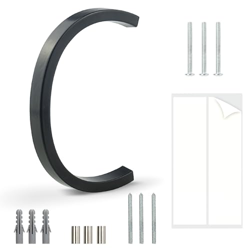 HASWARE Schwebendes Hausnummernschild: 5 Zoll (12cm) modernes Türschild – auffällig für Straßennummern (C, Schwarz) von HASWARE
