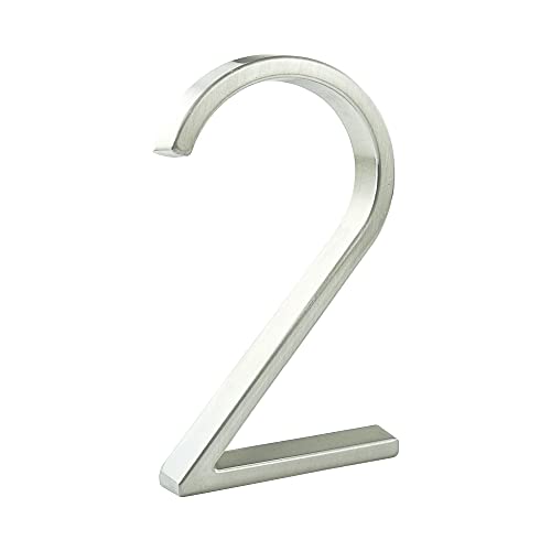 HASWARE Schwebendes Hausnummernschild: 5 Zoll (12cm) modernes Türschild – auffällig für Straßennummern (2, Silber) von HASWARE