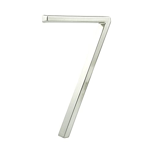 HASWARE Schwebendes Hausnummernschild: 5 Zoll (12cm) modernes Türschild – auffällig für Straßennummern (7, Silber) von HASWARE