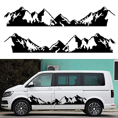 2 STÜCKE Berg Grafik Aufkleber Dekorative RV Camper Offroad Auto Aufkleber, Für V=W Crafter T5 T6, Für Mercedes Sprinter von HASWEX