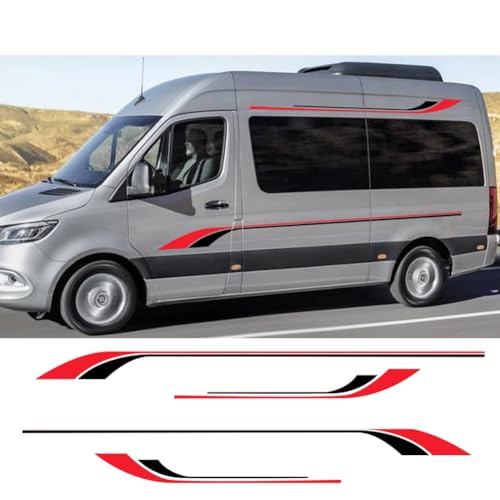 4pcs Auto lange Streifen Aufkleber, für M=ercedes B=enz Sprinter W906 W903 Tuning-Zubehör Camper Van Wohnmobil Auto Vinyl Aufkleber von HASWEX