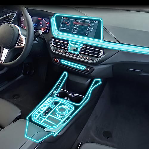 Auto-Innenraum-Mittelkonsole, transparente TPU-Schutzfolie, Kratzfeste Reparaturfolie, Zubehör, für BMW F40 Serie 1 2020–2022 von HASWEX