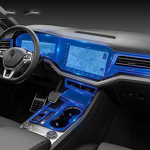 Auto-Innenraum-Mittelkonsole, transparente TPU-Schutzfolie, Kratzfeste Reparaturfolie, Zubehör, für VW, für Touareg 2019–2023 von HASWEX