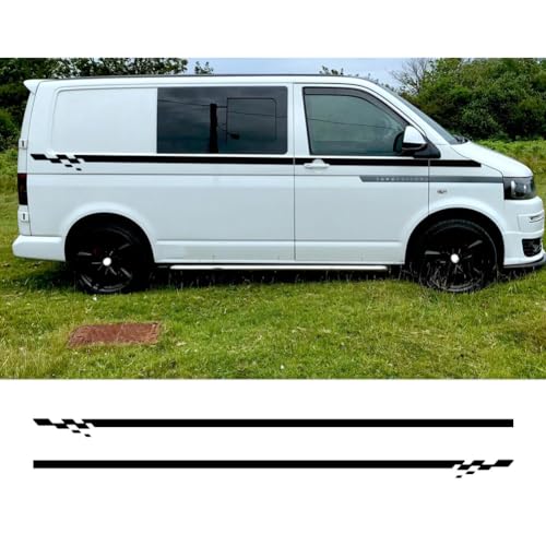 Auto Seitenstreifen Seitenaufkleber Aufkleber, Für V=W Transporter T4 T5 T6 Camper Van Side Racing Stripes Graphics Vinyl Zubehör von HASWEX