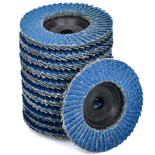 HATANSE 12 Stück Fächerscheiben ø 76 mm x 10 mm Schleifscheiben Schleifmopteller 40 60 80 120 Körnung Set Lamellenscheiben für Winkelschleifer Poliermaschine von HATANSE