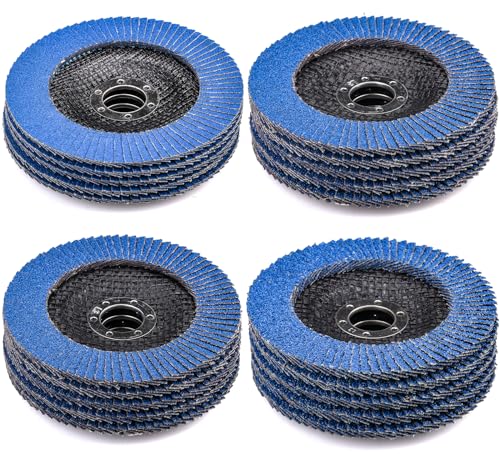 HATANSE 20 Stück Fächerscheiben Ø 125mm x 22 mm Schleifscheiben Schleifmopteller 40 60 80 120 Körnung Set Lamellenscheiben für Winkelschleifer Poliermaschine von HATANSE
