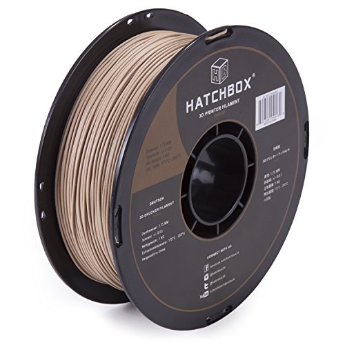 HATCHBOX 3D-Drucker-Filament, Maßgenauigkeit +/- 0,03 mm, 1,75 mm, 1-kg-Spule, Holz von HATCHBOX