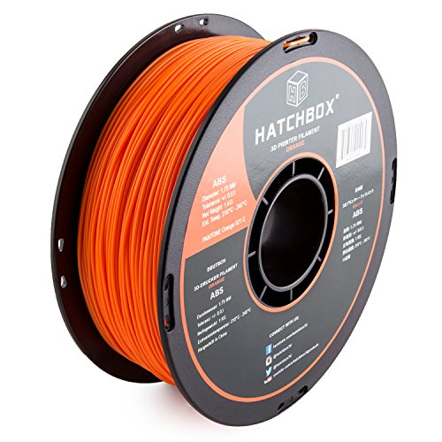 HATCHBOX ABS Filament für 3D Drucker - 1,75 mm orange 1 kg Spule - MakerBot RepRap MakerGear Ultimaker UVM. von HATCHBOX