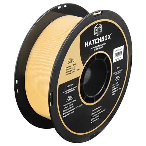 HATCHBOX PLA-3D-Drucker-Filament aus Elfenbeinholz, 1,75 mm, 1-kg-Spule, Maßgenauigkeit +/- 0,03 mm, 3D-Druck-Holz-Filament von HATCHBOX