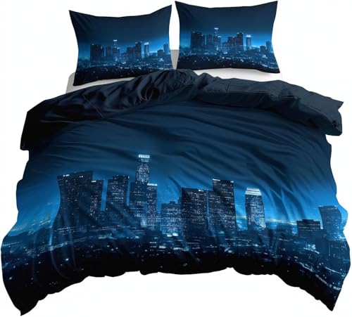 HATEGE Bettwäsche 135x200 New York, 3D Wendebettwäsche Urbane Architektur Microfaser Bettwäsche Set für Kinder Bettbezug 3 Teilig mit 2 Kissenbezug 80x80 cm 1946-ABC HATEGE Bettwäsche 135x200 New York, 3D Wendebettwäsche Urbane Architektur Microfaser Bettwäsche Set für Kinder Bettbezug 3 Teilig mit 2 Kissenbezug 80x80 cm 1946-ABC von HATEGE