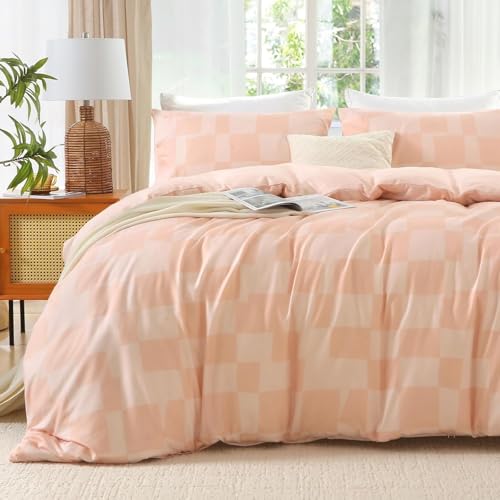 HATEGE Bettwäsche 200x220 Geometrisches Muster, 3D Wendebettwäsche Rosa Microfaser Bettwäsche Set Bettbezug 3 Teilig mit 2 Kissenbezug 80x80 cm 3959-ABC von HATEGE