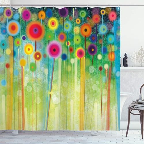 HATEGE Duschvorhang 180x200 Löwenzahn, Duschvorhänge Antischimmel 3D Farbenfrohe Blumen, Shower Curtains Waschbar, Badevorhang für Badewanne Badezimmer, mit 12 Ringe DS742 HATEGE Duschvorhang 180x200 Löwenzahn, Duschvorhänge Antischimmel 3D Farbenfrohe Blumen, Shower Curtains Waschbar, Badevorhang für Badewanne Badezimmer, mit 12 Ringe DS742 von HATEGE