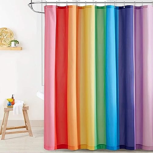 HATEGE Duschvorhang Anti-Schimmel Farbstreifen 3D Duschvorhänge 180x180 Regenbogen Duschvorhang Textil Waschbar Wsserdicht für Badezimmer Badewanne Badevorhang Bad HATEGE Duschvorhang Anti-Schimmel Farbstreifen 3D Duschvorhänge 180x180 Regenbogen Duschvorhang Textil Waschbar Wsserdicht für Badezimmer Badewanne Badevorhang Bad von HATEGE